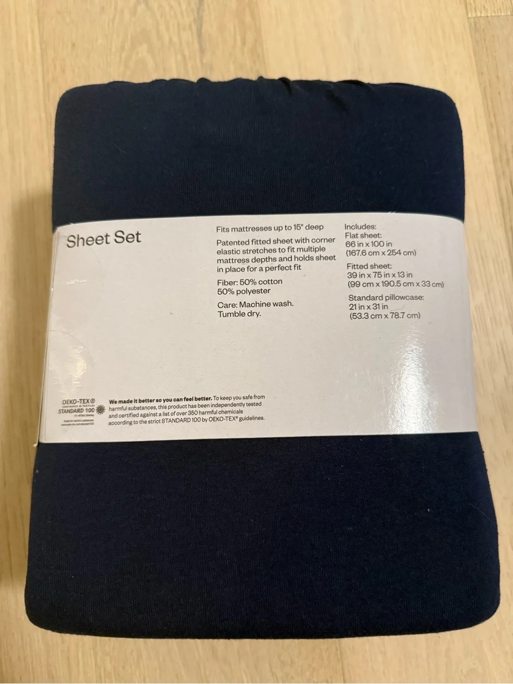 Room Essentials Navy Jersey Twin Sheet Set Perfect for Dorm Room